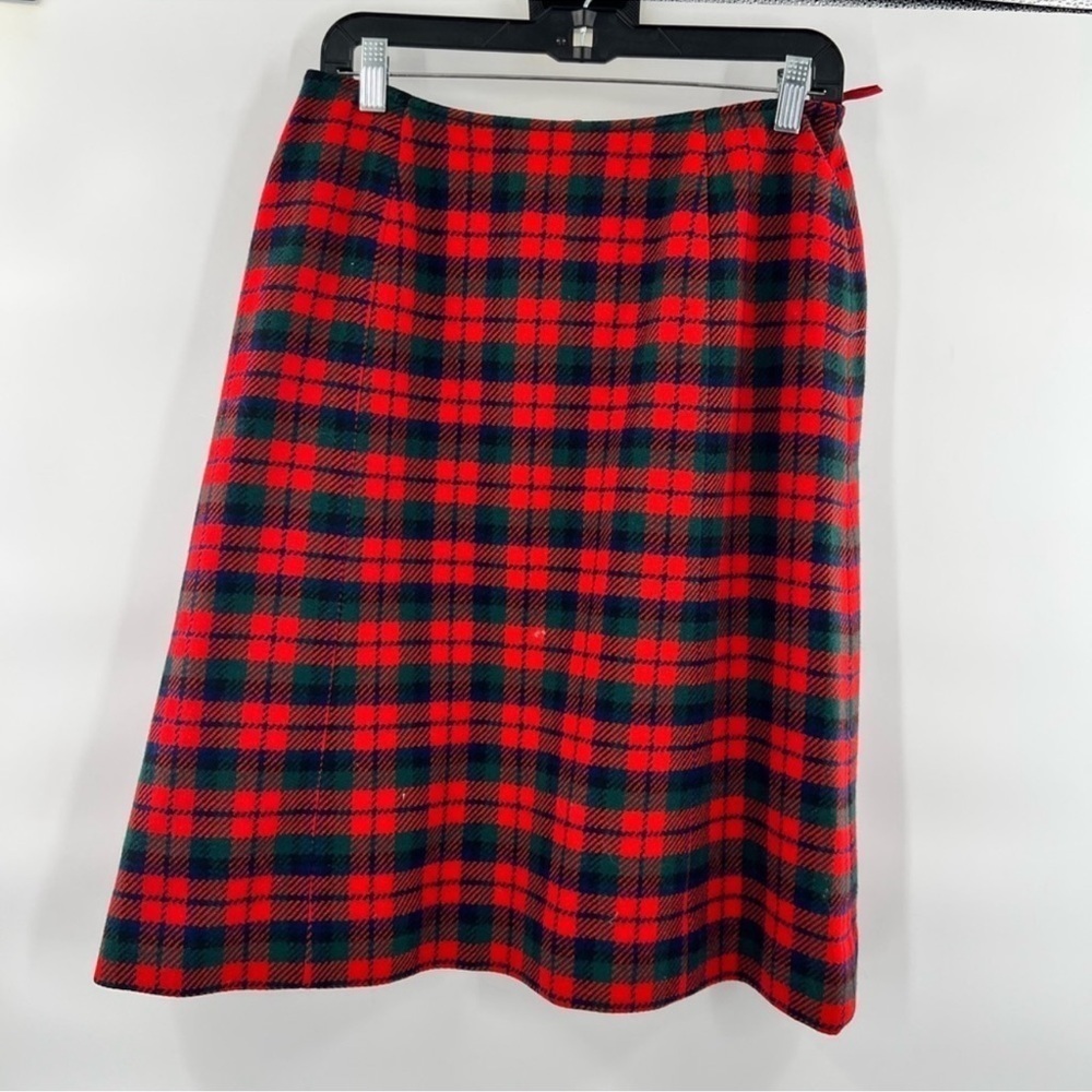 Pendleton Womens Wool Plaid Skirt Size 16 Red Black
